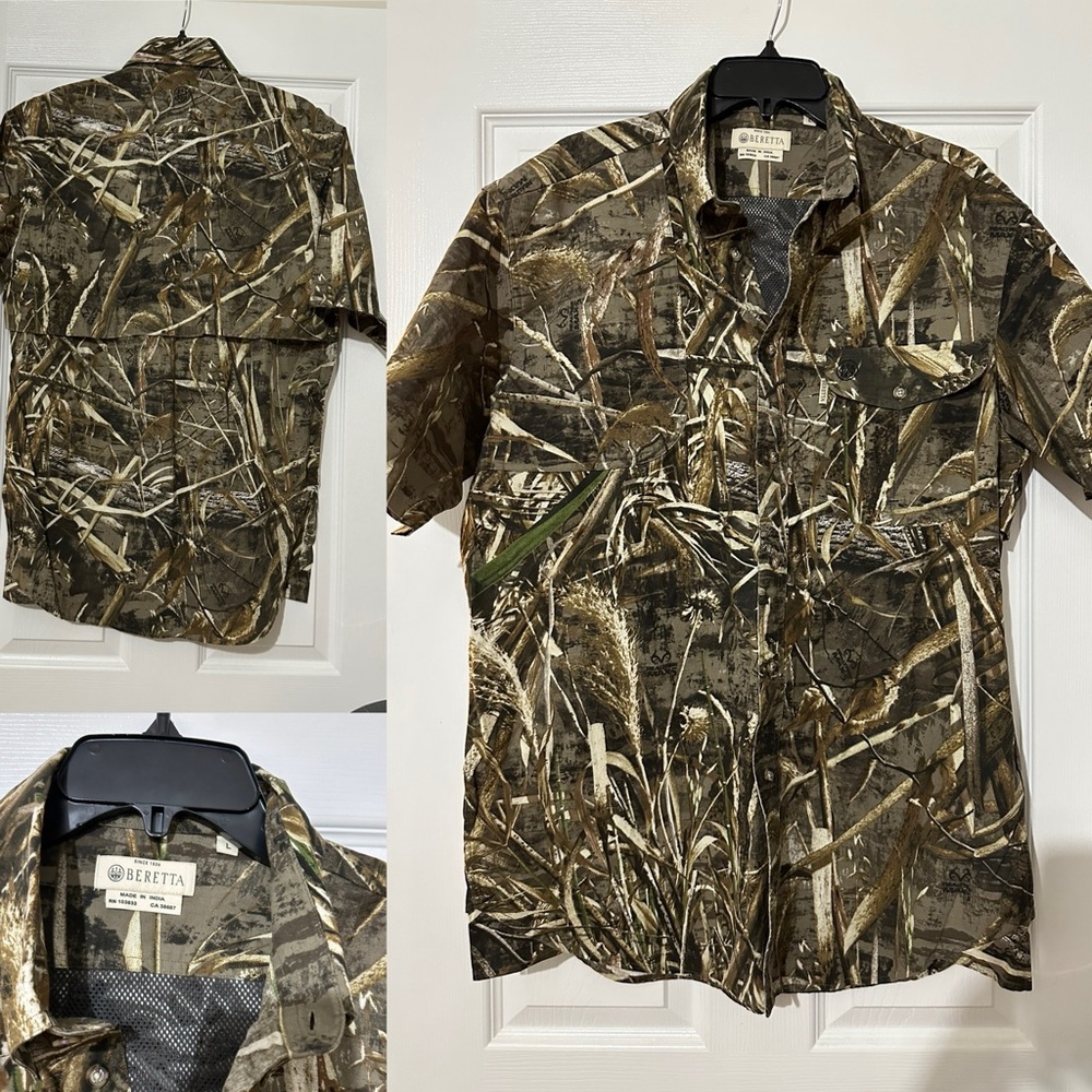 Beretta Men's Camouflage Casual Button Down Shirt